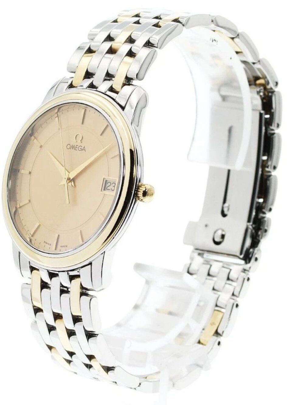 OMEGA De Ville Prestige 4310.10 YG bezel date gold Dial Quartz Men's_960099